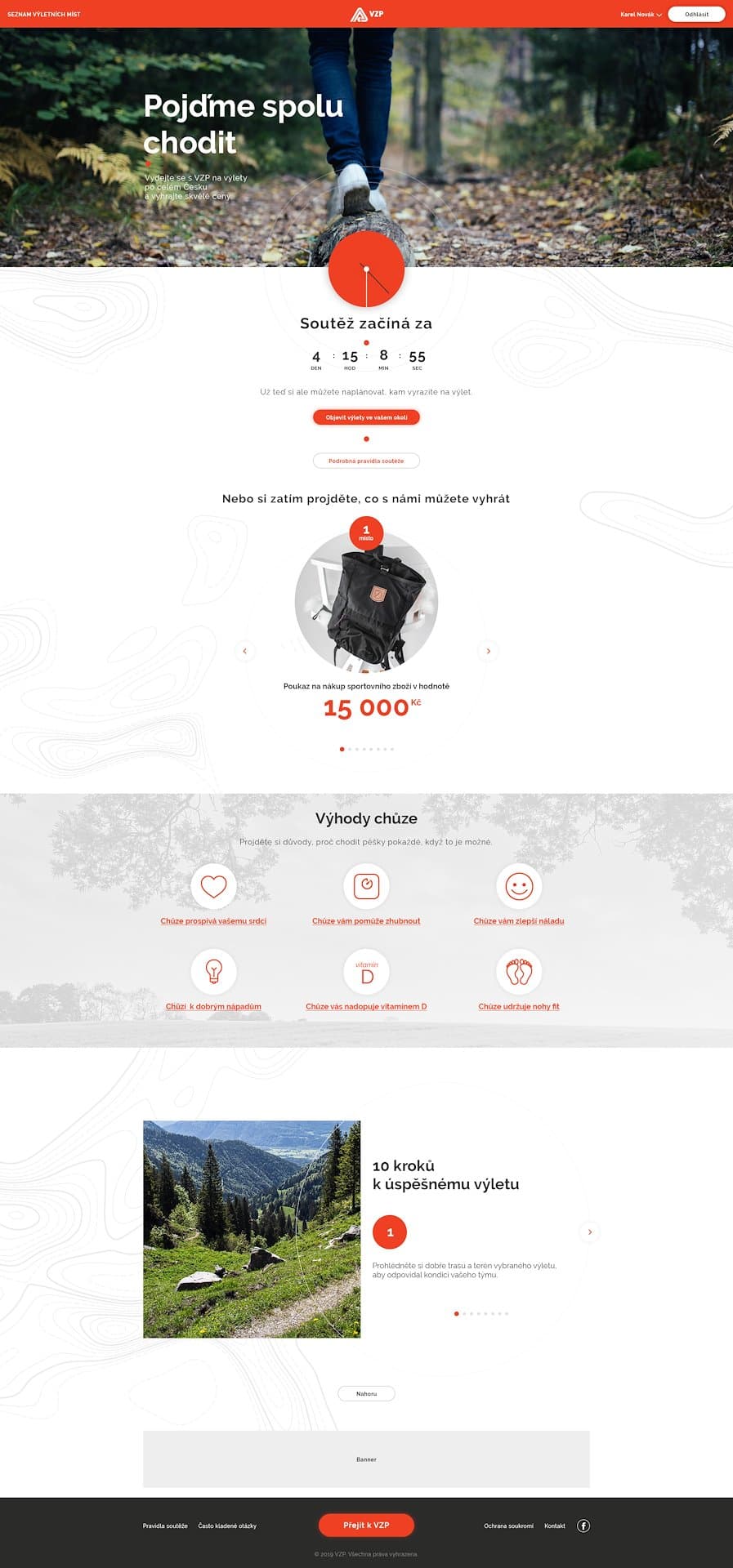 Pre-launch page with a countdown to the start of the competition